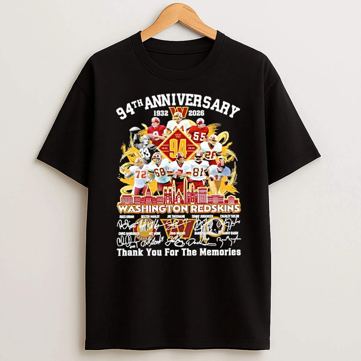 Washington Redskins 1932 2026 88th Anniversary Signature Thank For The Memories T Shirt