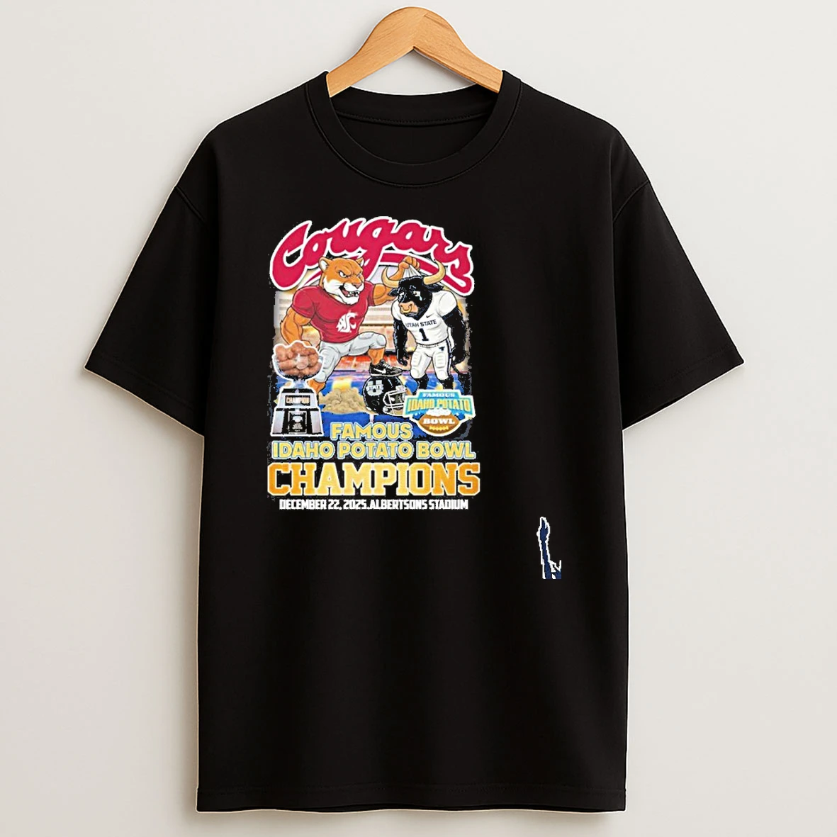 Washington State Cougars Mascot 2025 Idaho Potato Bowl Champions T Shirt