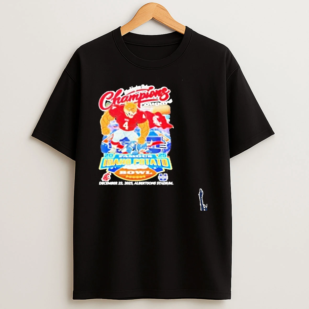 Washington State Cougars Victory Utah State Aggies 2025 Famous Idaho Potato Bowl Champions Mascot T Shirt