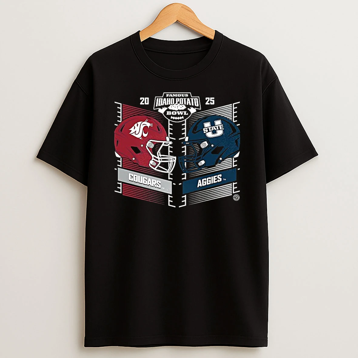 Washington State Cougars Vs Utah State Aggies Famous Idaho Potato Bowl 2025 T Shirt