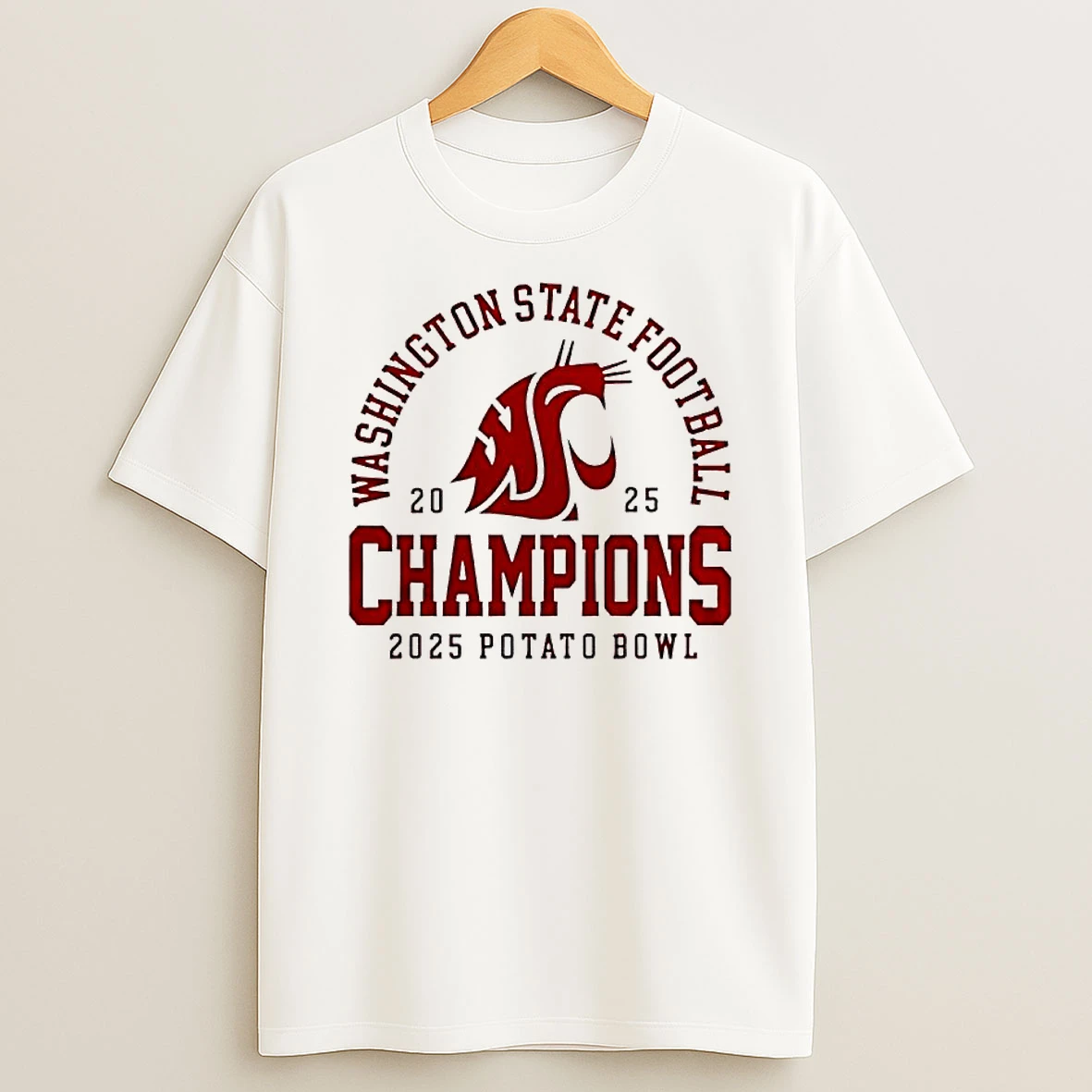 Washington State Football 2025 Potato Bowl Champions T Shirt