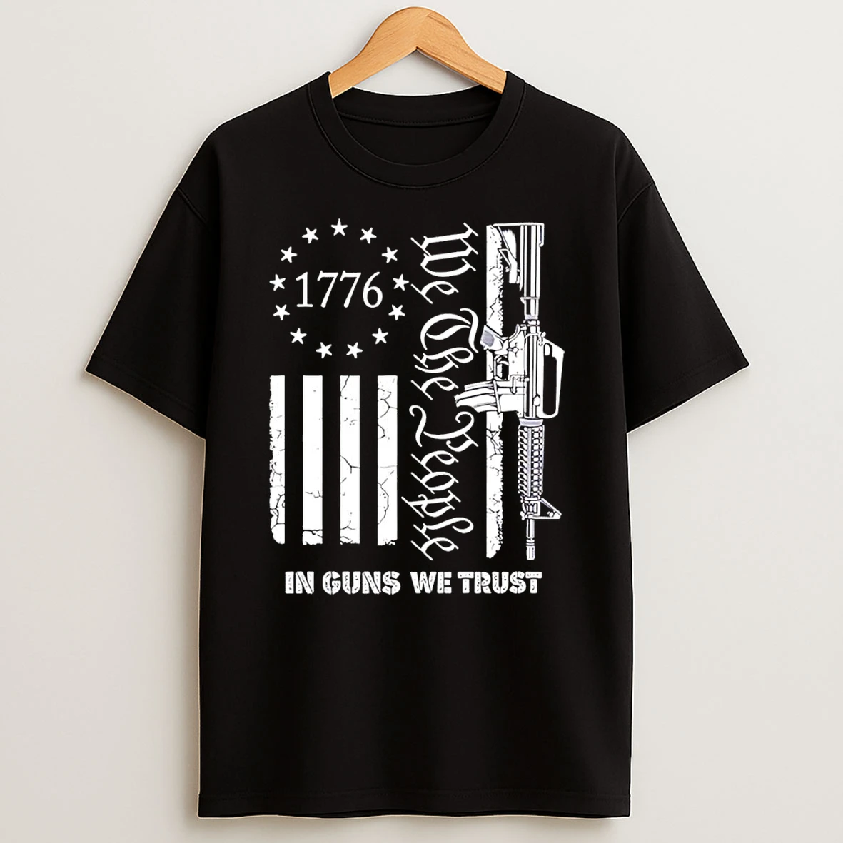 We The People In Guns We Trust 1776 Guns Veteran Us Flag T Shirt