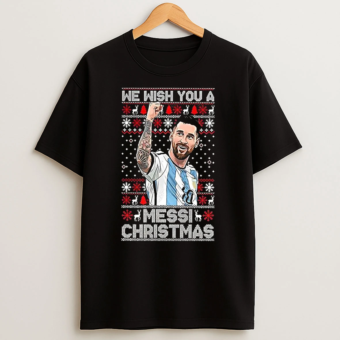 We Wish You A Messi Christmas Goat Number 10 Ugly Xmas T Shirt