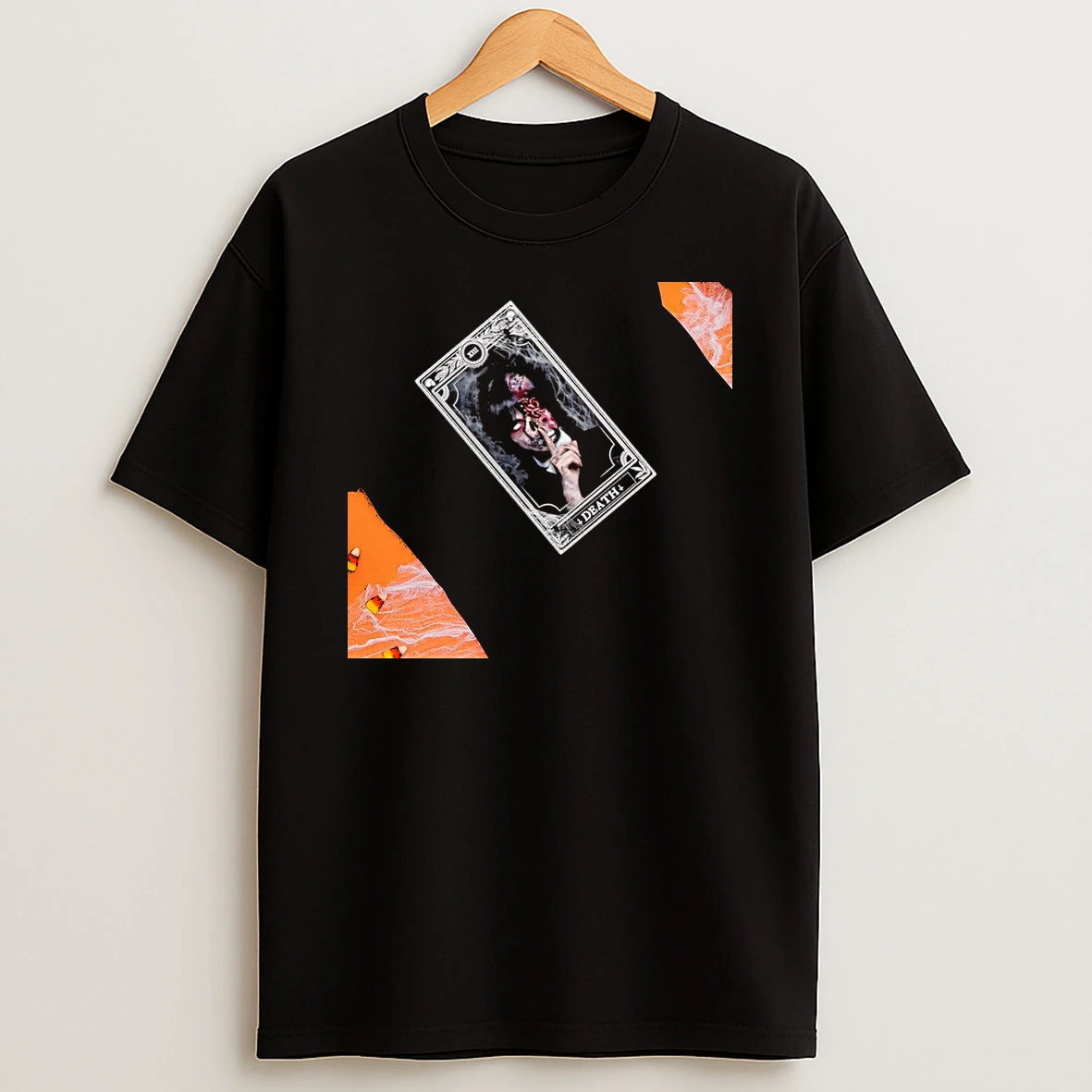 Wednesday Addams Shh Death Tarot Card Xiii Gothic Horror Womens T Shirt