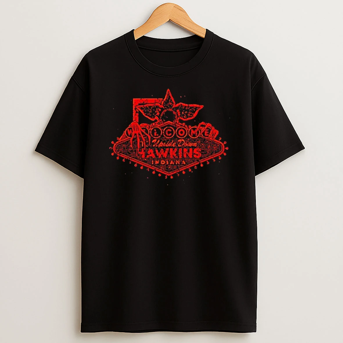 Welcome To Hawkins Indiana Stranger Things Logo T Shirt
