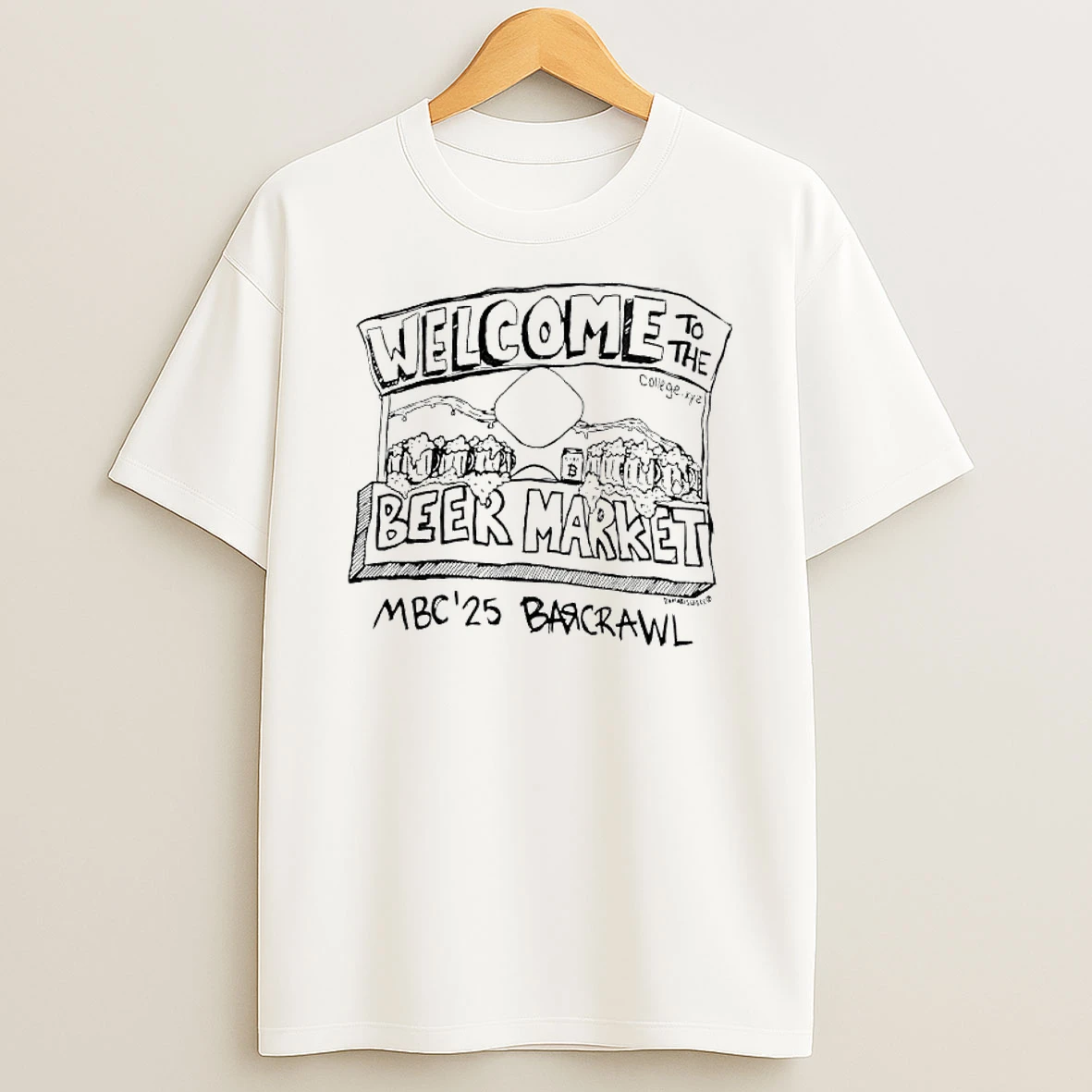 Welcome To The Beer Market Mbc25 Barcrawl T Shirt
