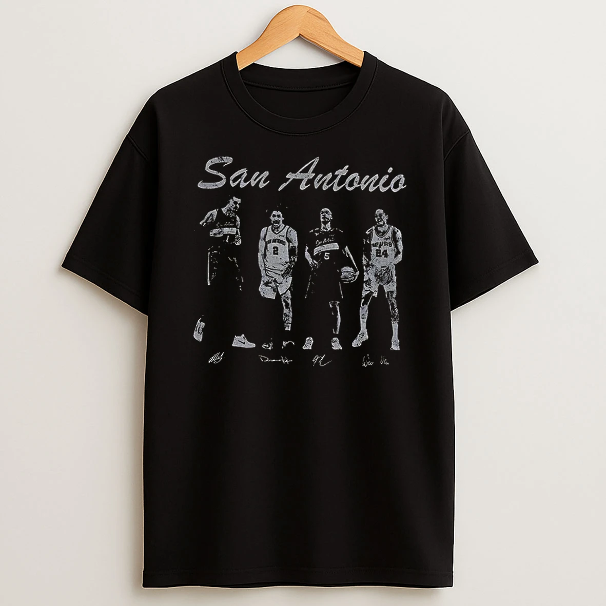 Wembanyama Dylan Harper Castle Big 4 San Antonio Spurs Basketball Signatures Vintage T Shirt