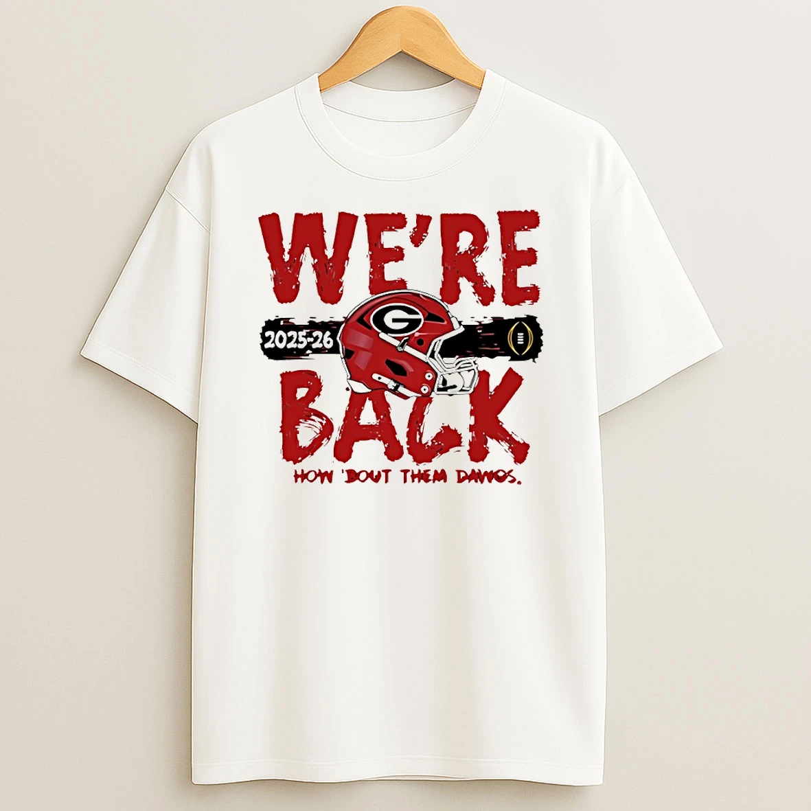Were Back Georgia Bulldogs 2025 Cfp Bound Helmet Circle T Shirt