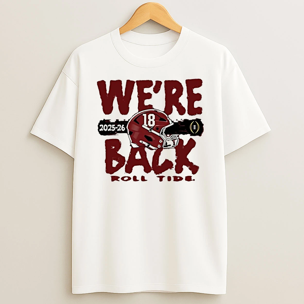 Were Back Roll Tide Alabama Crimson Tide 2025 Cfp Bound Helmet Circle T Shirt