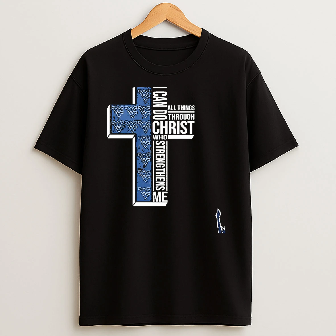 West Virginia Basketball Logo I Can Do All Things Through Christ Who Strengthens Me T Shirt