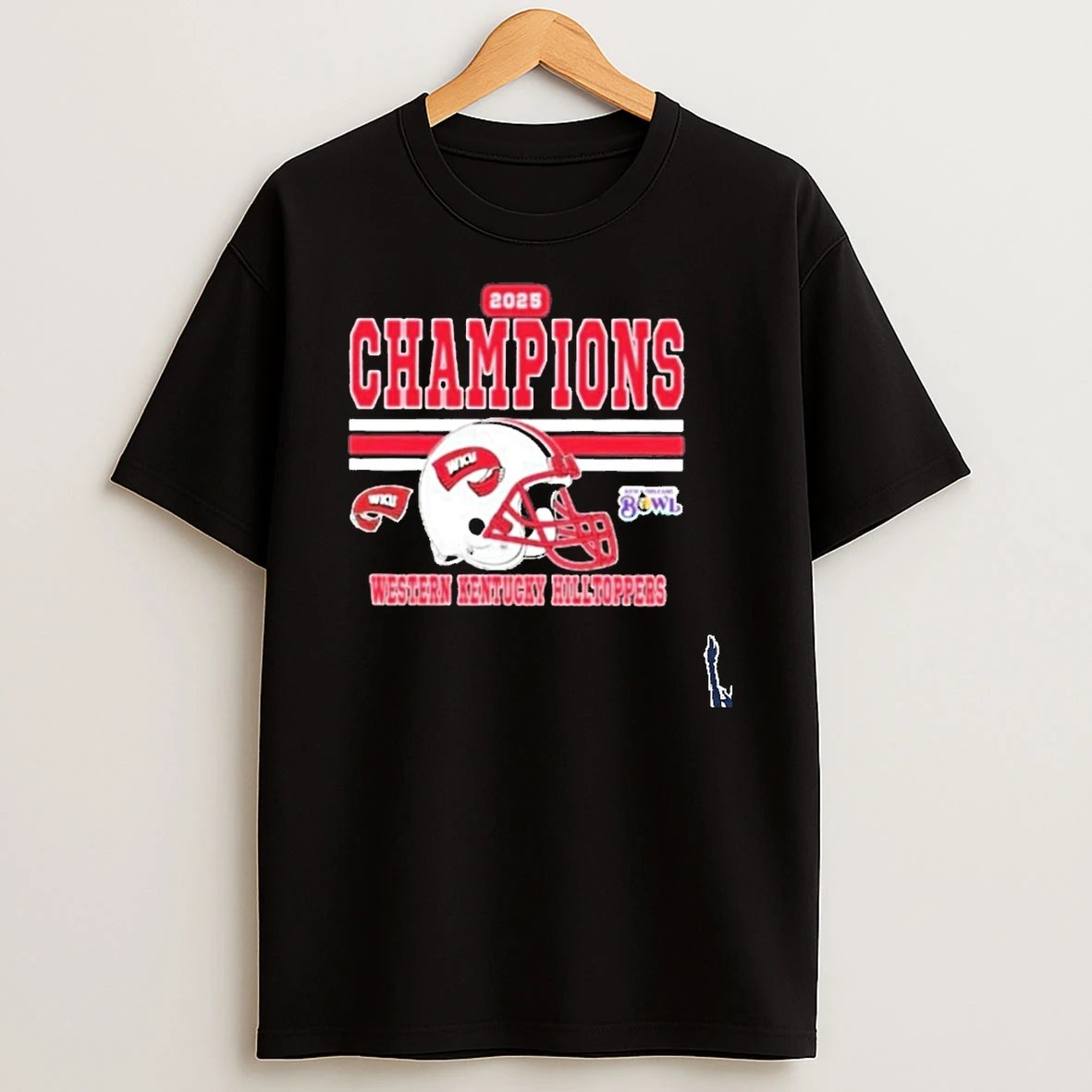 Western Kentucky 2025 New Orleans Bowl Champions Helmet T Shirt
