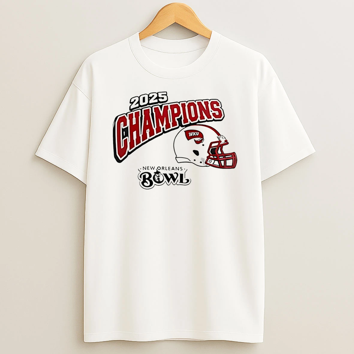 Western Kentucky Hilltoppers New Orleans Bowl 2025 Champions Helmet T Shirt