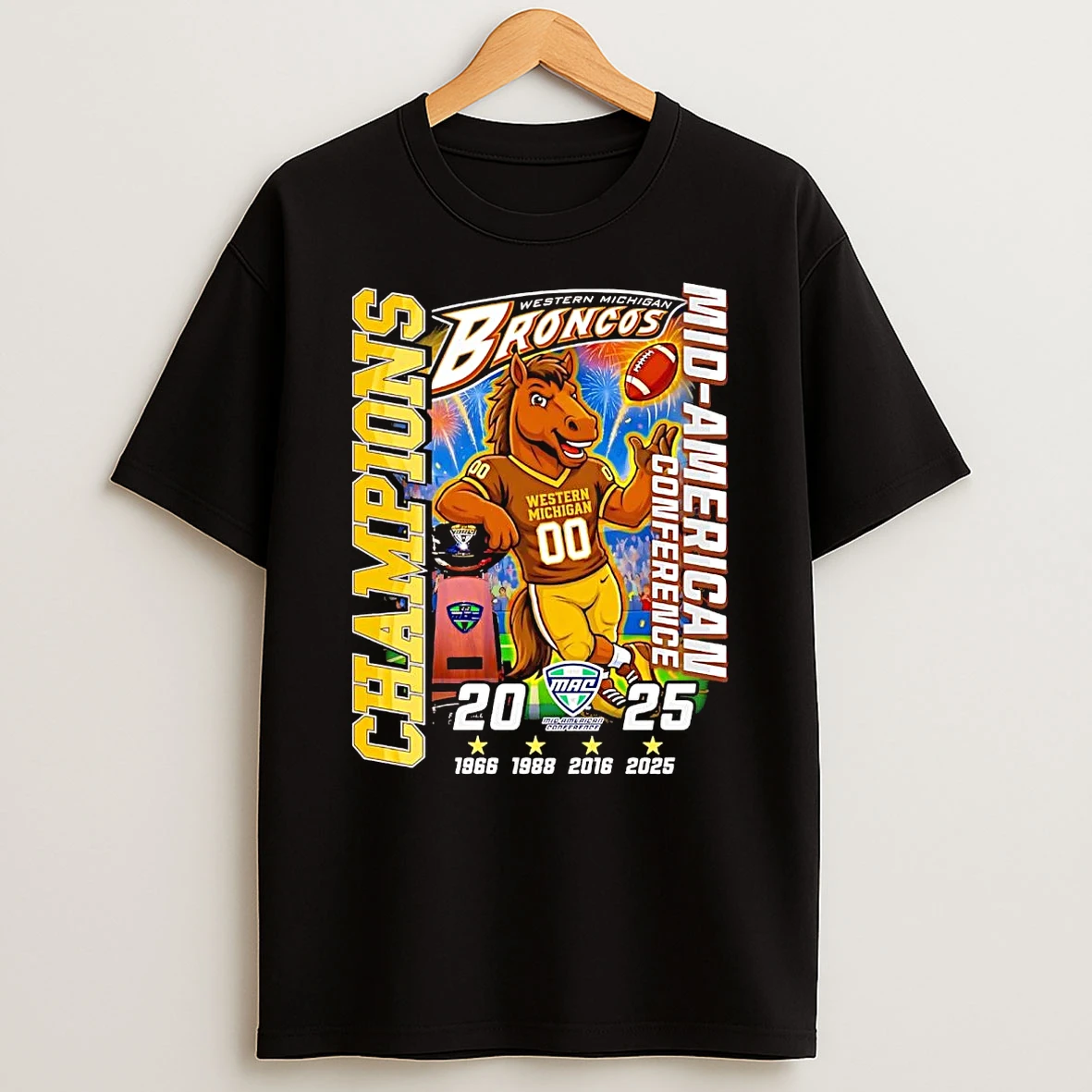 Western Michigan Broncos 2025 3 Time Mac Champions T Shirt