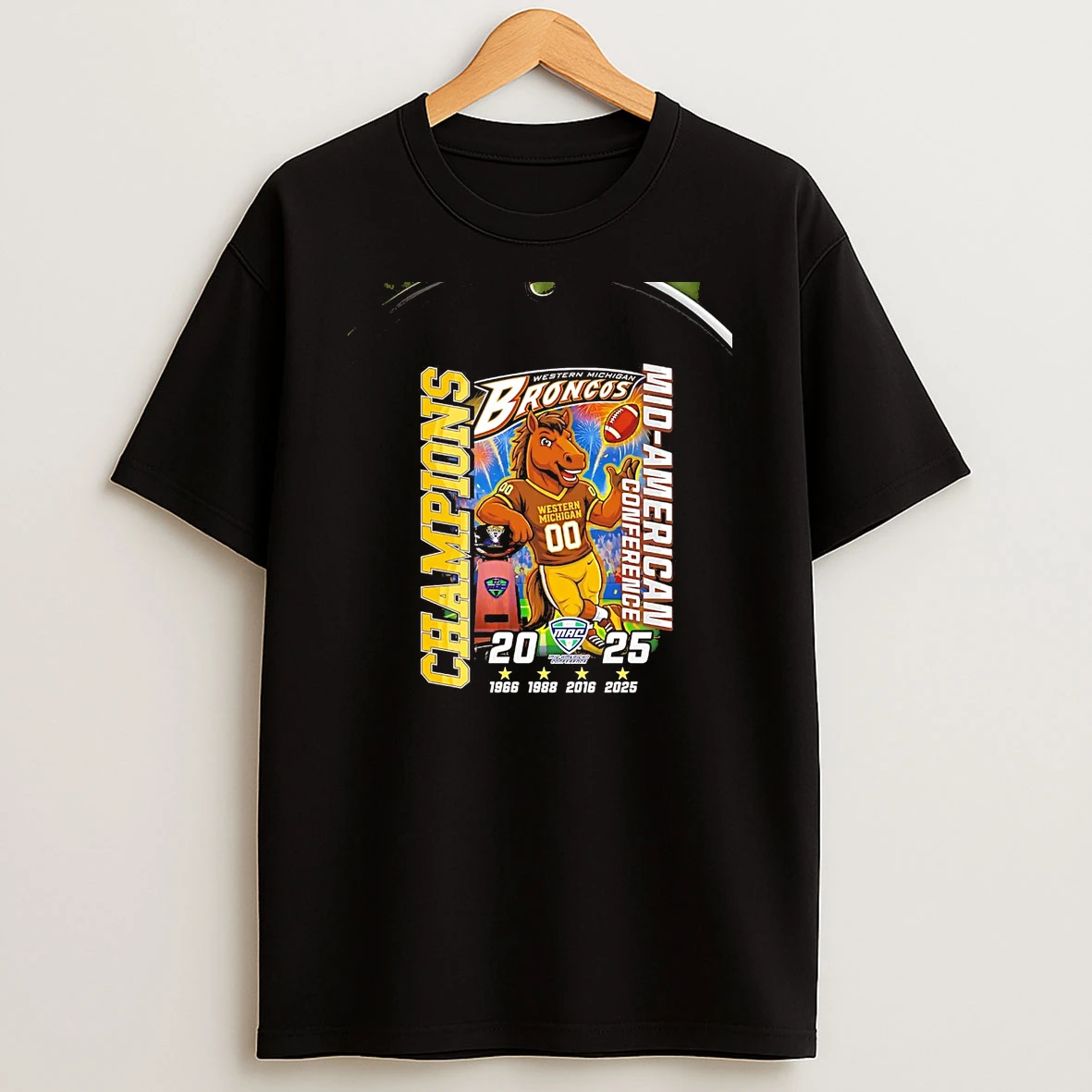 Western Michigan Broncos 2025 3 Time Mac Champions Chriast T Shirt