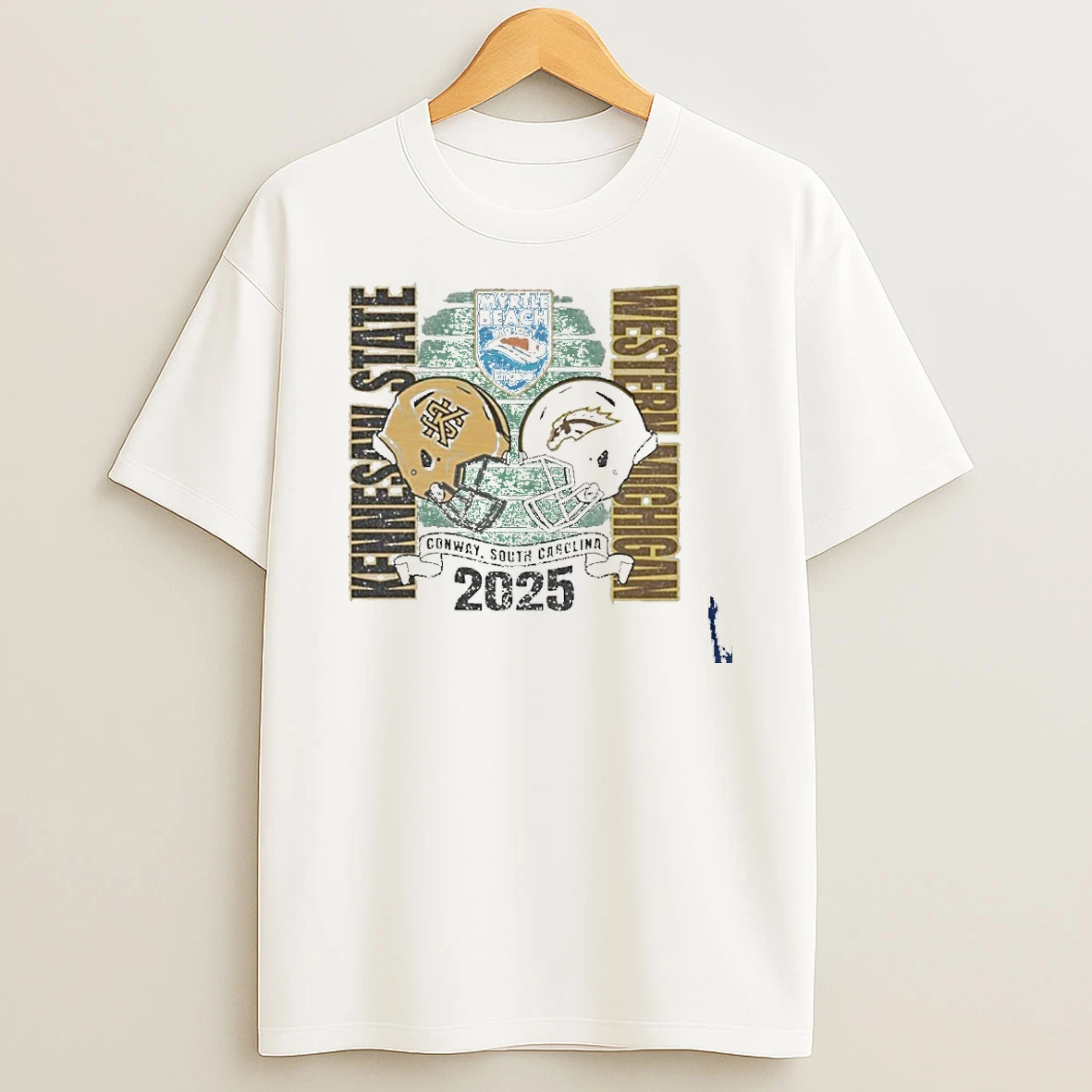 Western Michigan Broncos 2025 Myrtle Beach Bowl Vs Kennesaw State Football Conway Sc T Shirt