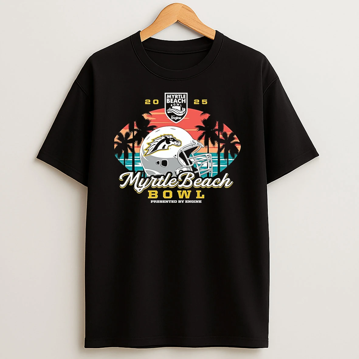 Western Michigan Broncos 2025 Myrtle Beach Bowl Helmet Presented By Engine T Shirt