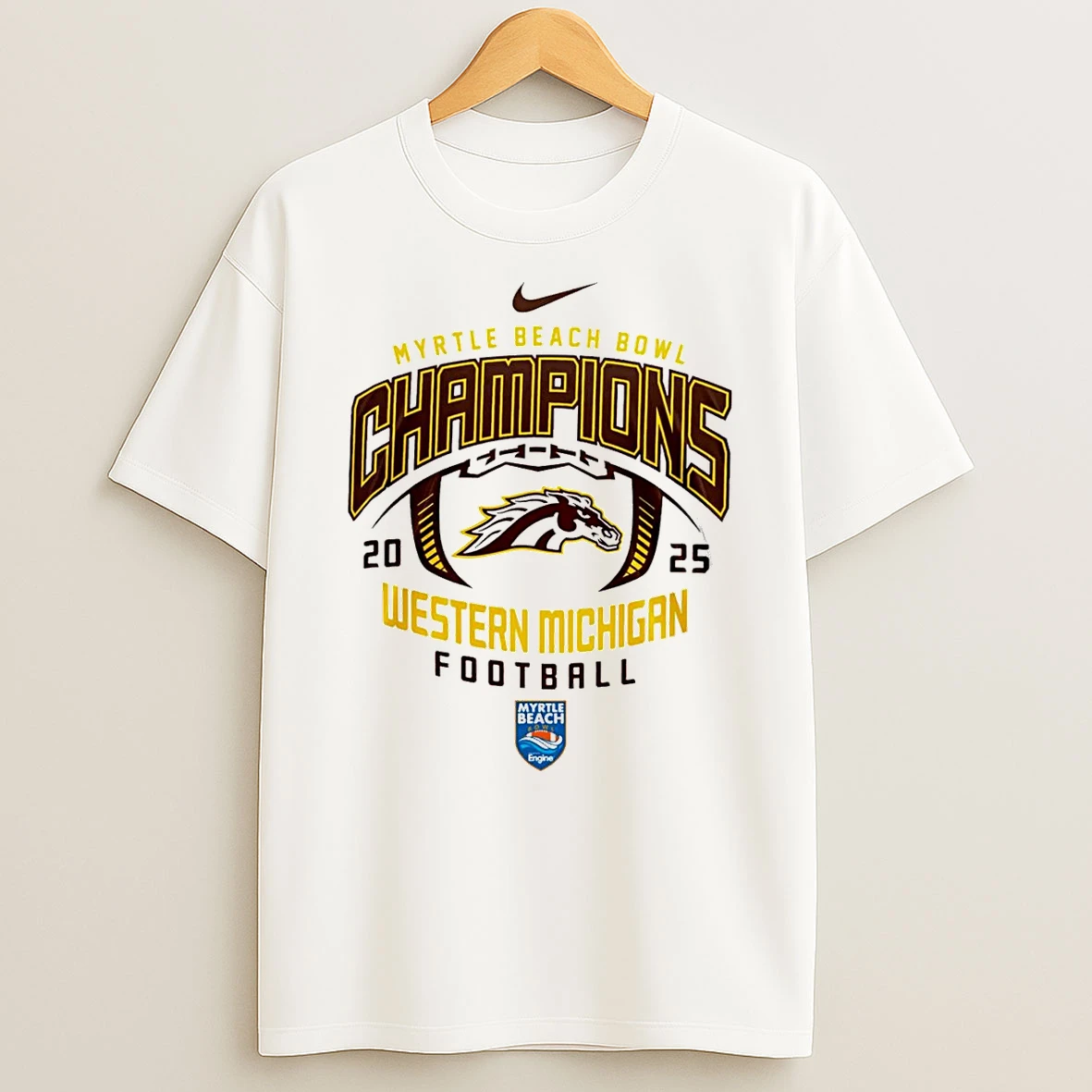 Western Michigan Broncos Myrtle Beach Bowl Champions 2025 Football T Shirt