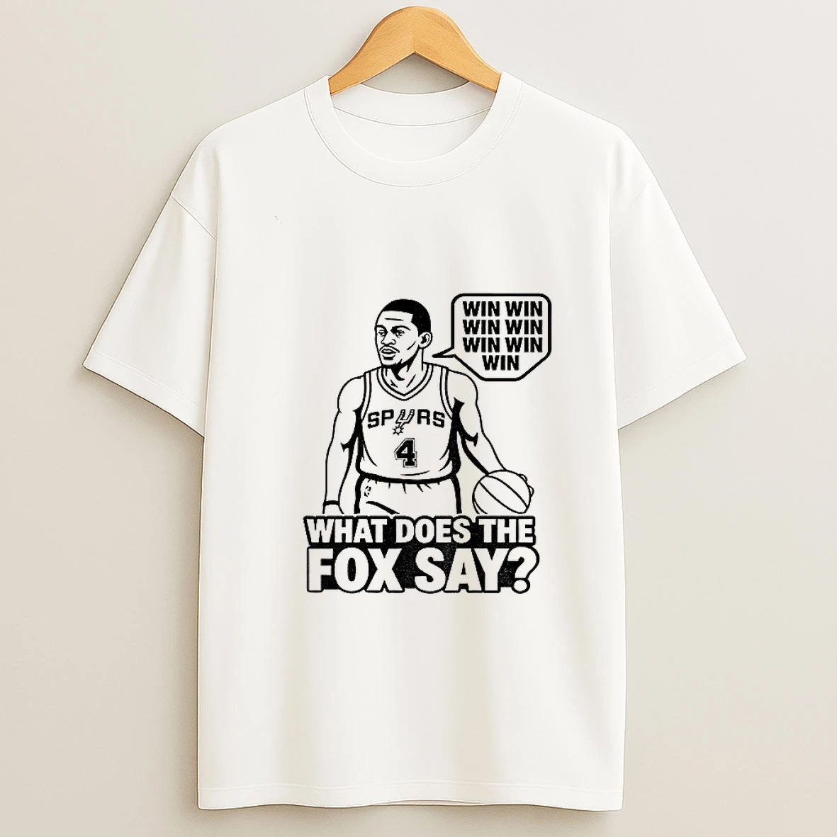What Does The Fox Say Win Win Win Deaaron Fox San Antonio Spurs Basketball T Shirt