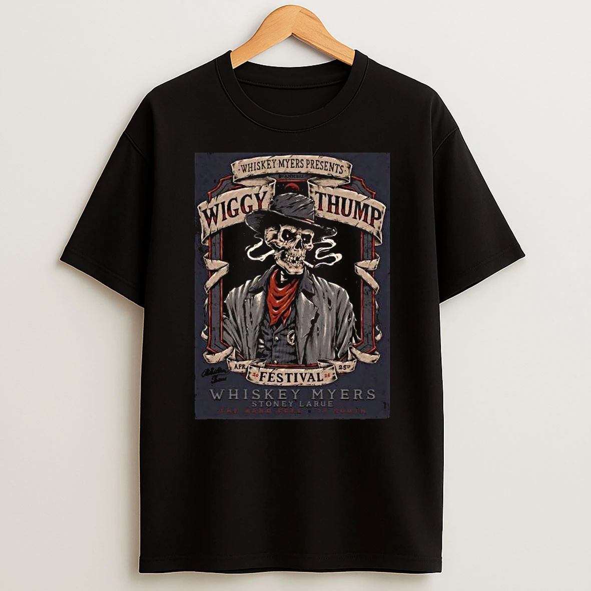 Whiskey Myers Apr 25 2026 8th Annual Wiggy Thump Festival Palestine Tx T Shirt