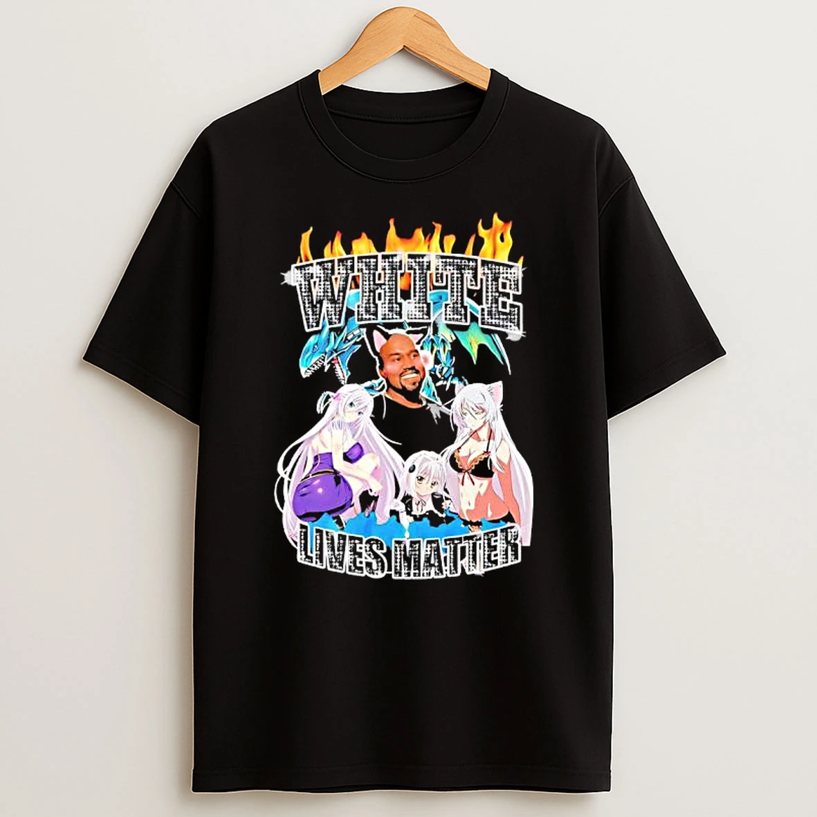 White Lives Matter Kanye West And Anime Characters Graphic T Shirt