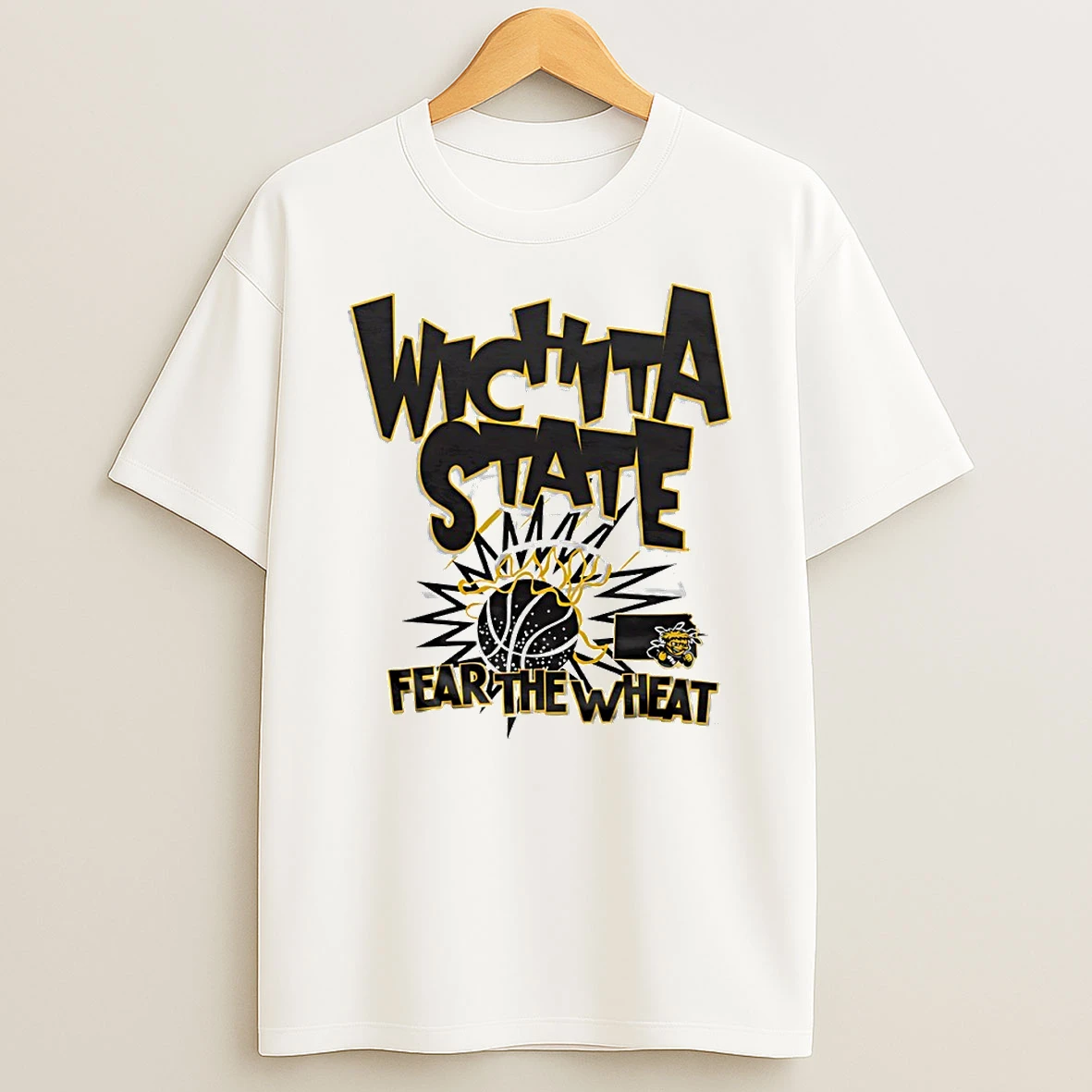 Wichita State Shockers Basketball Slam Dunk Fear The Wheat Circle T Shirt
