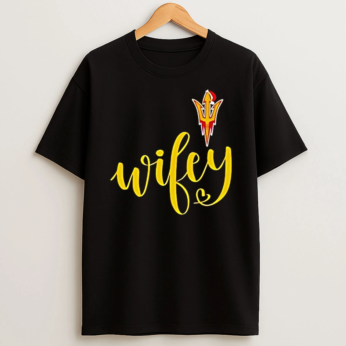 Wifey Arizona State Sun Devils Santa Hat Merry Christmas T Shirt