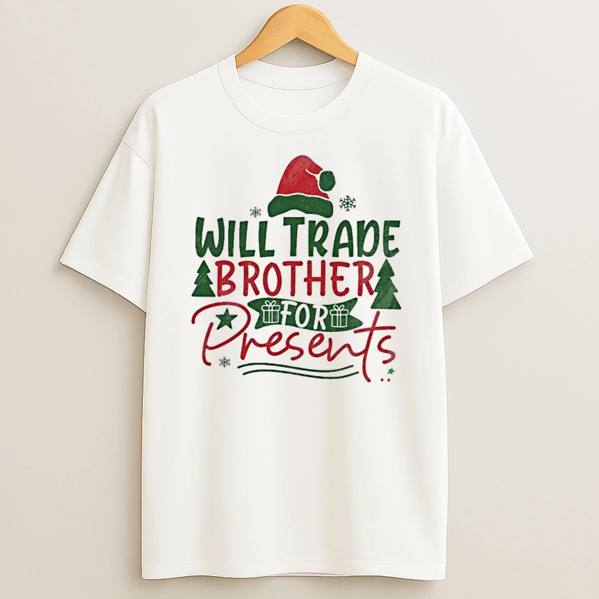 Will Trade Brother For Presents Family Matching Christmas T Shirt