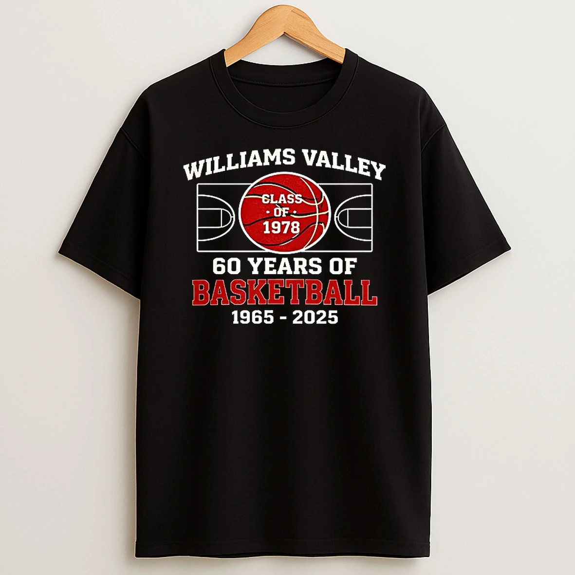 Williams Valley 60 Years Of Basketball 1965 2025 T Shirt
