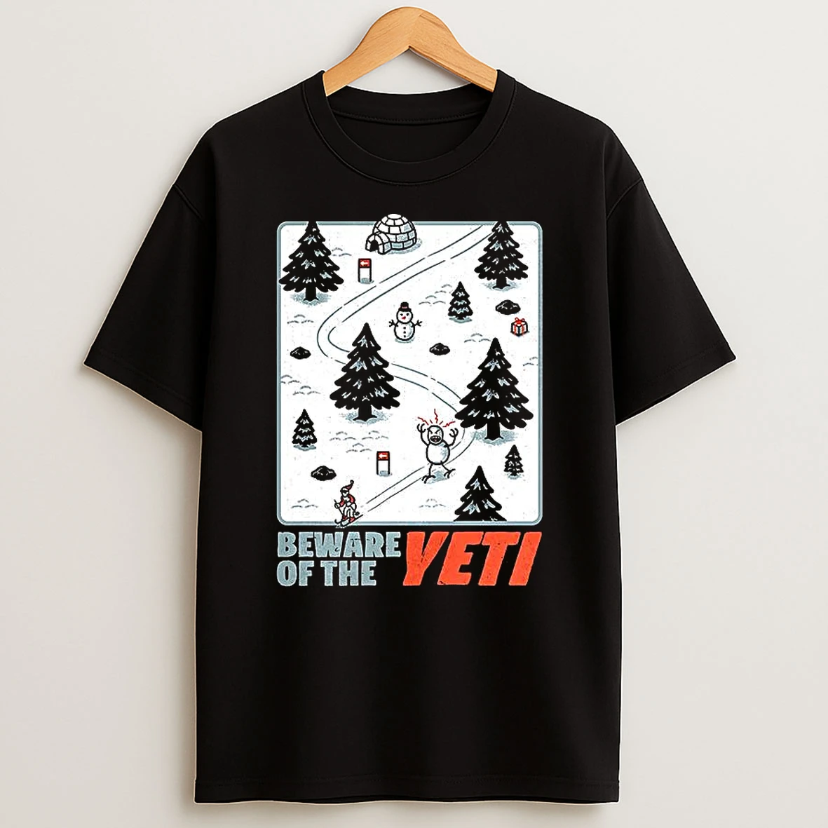 Winter Skiing Game Beware Of The Yeti T Shirt