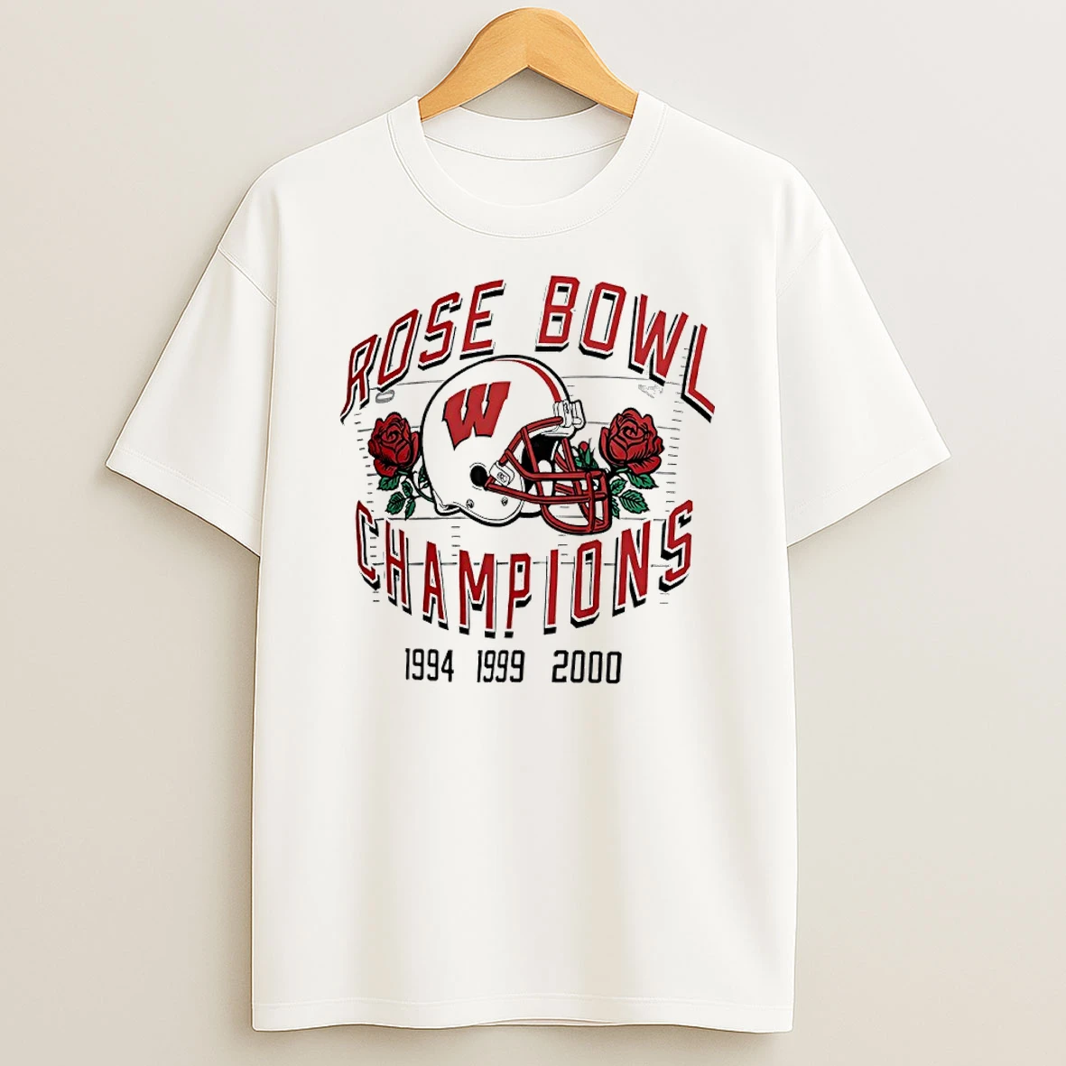 Wisconsin Badgers 1994 1999 2000 Rose Bowl Champions 3 Time T Shirt