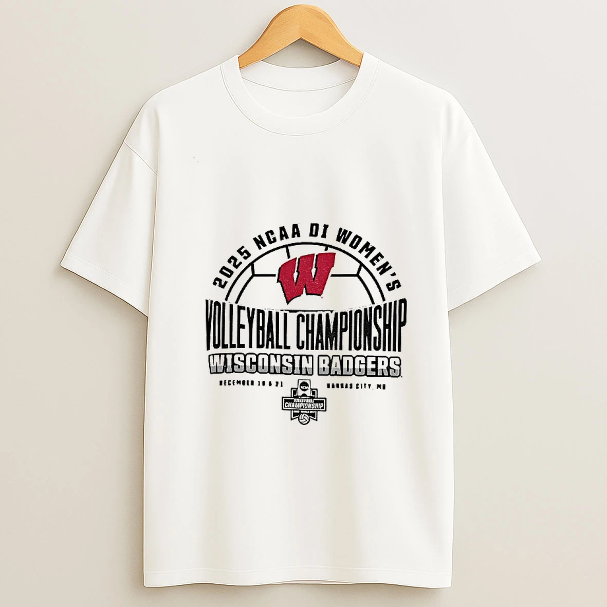 Wisconsin Badgers 2025 Ncaa Division 1 Womens Volleyball Championship T Shirt