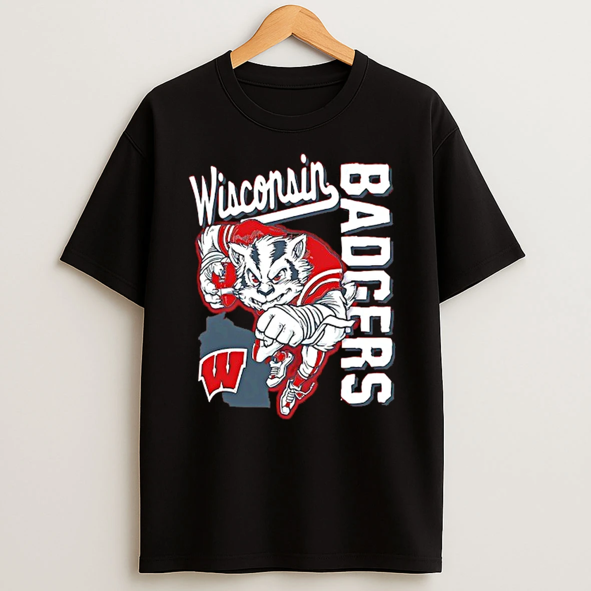 Wisconsin Badgers Sketched Mascot T Shirt