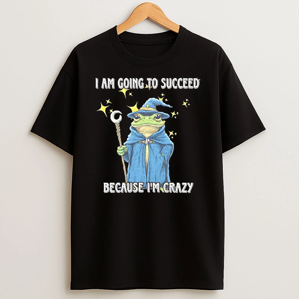 Wizard Frog I Am Going To Succeed Because Im Crazy T Shirt