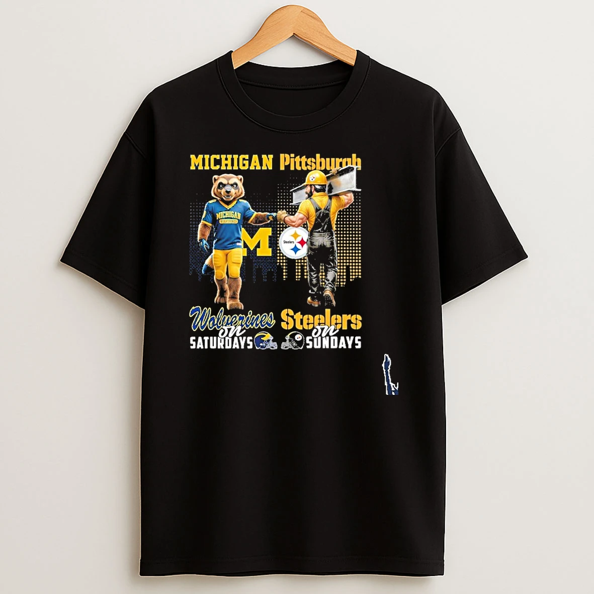 Wolverines Vs Steelers Mascot On Saturdays And On Sundays T Shirt