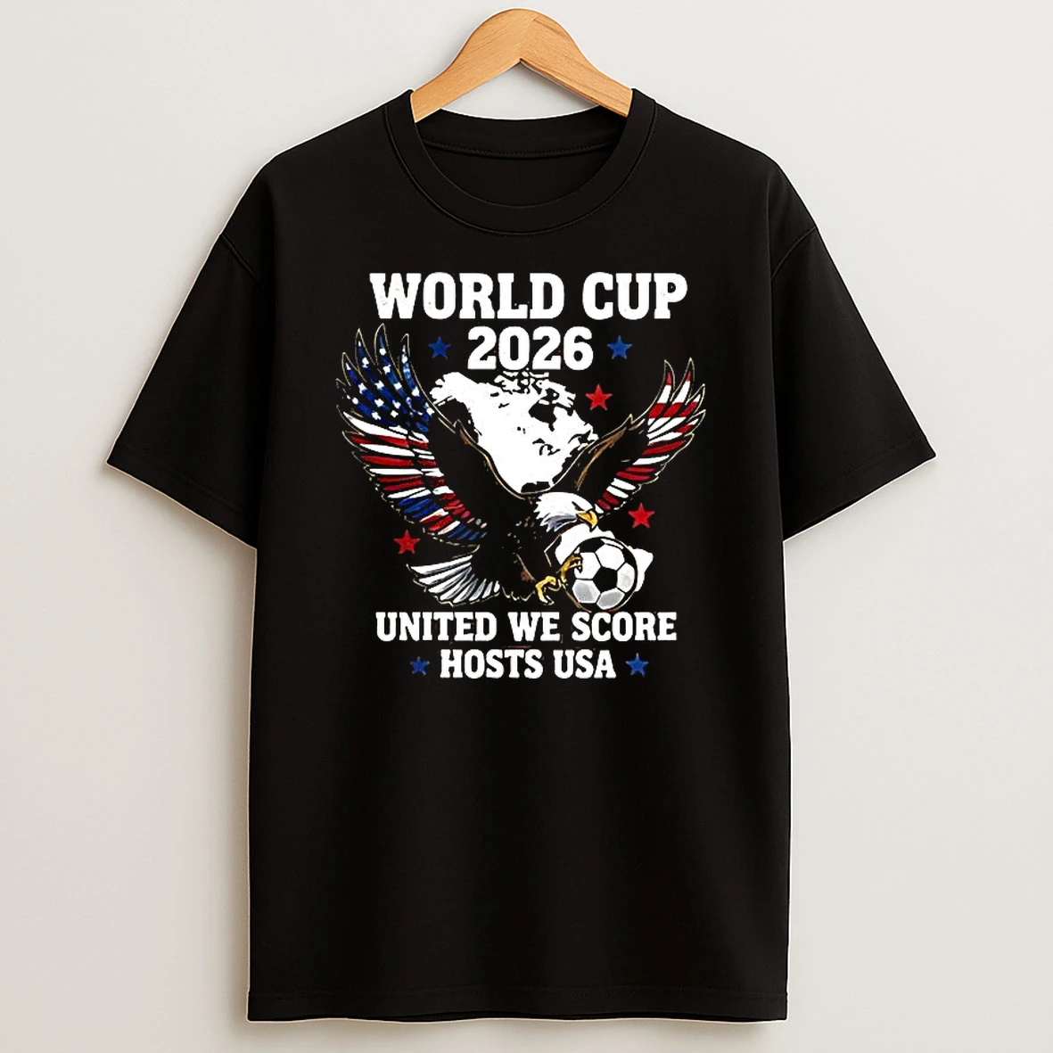 World Cup 2026 Bald Eagle Soccer United We Score Host Usa T Shirt