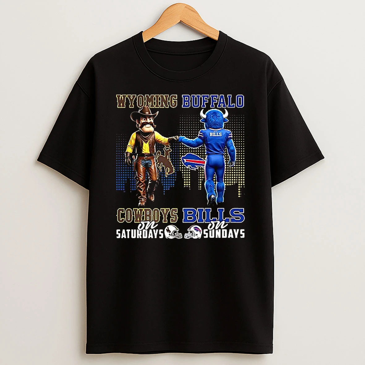 Wyoming Cowboys On Saturdays Vs Buffalo Bills On Sundays Mascot T Shirt