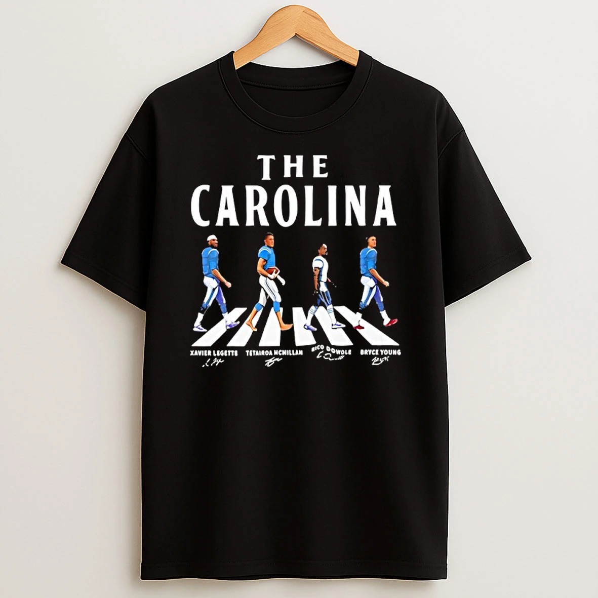 Xavier Legette Tetairoa Mcmillan Rico Dowdle Bryce Young In The Carolina Panthers Road T Shirt