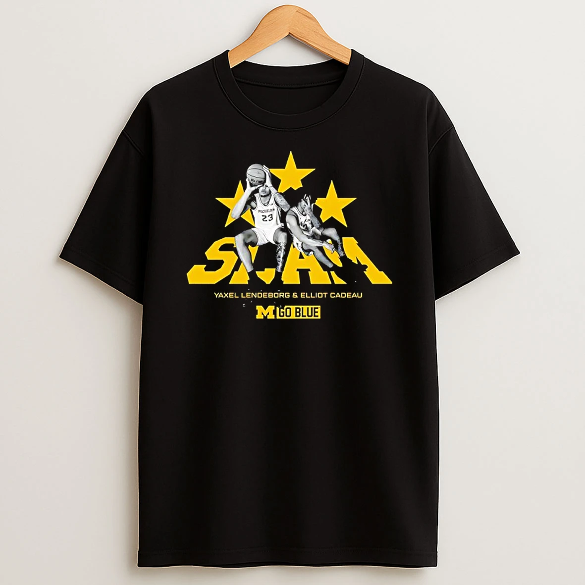 Yaxel Lendeborg And Elliot Cadeau Go Blue Michigan Wolverines Slam T Shirt
