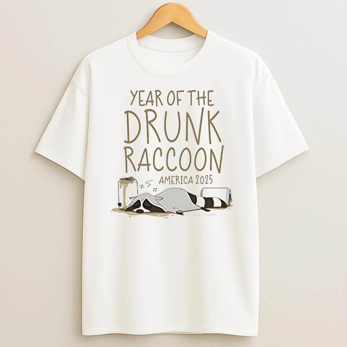 Year Of The Drunk Raccoon America 2025 T Shirt