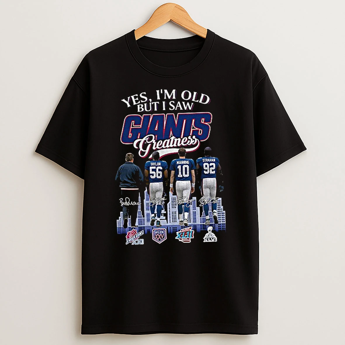 Yes Im Old But I Saw Giants Greatness Vintage New York Football T Shirt