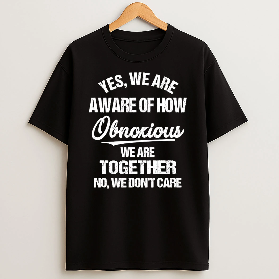 Yes We Are Aware Of How Obnoxious We Are Together No We Dont Care T Shirt