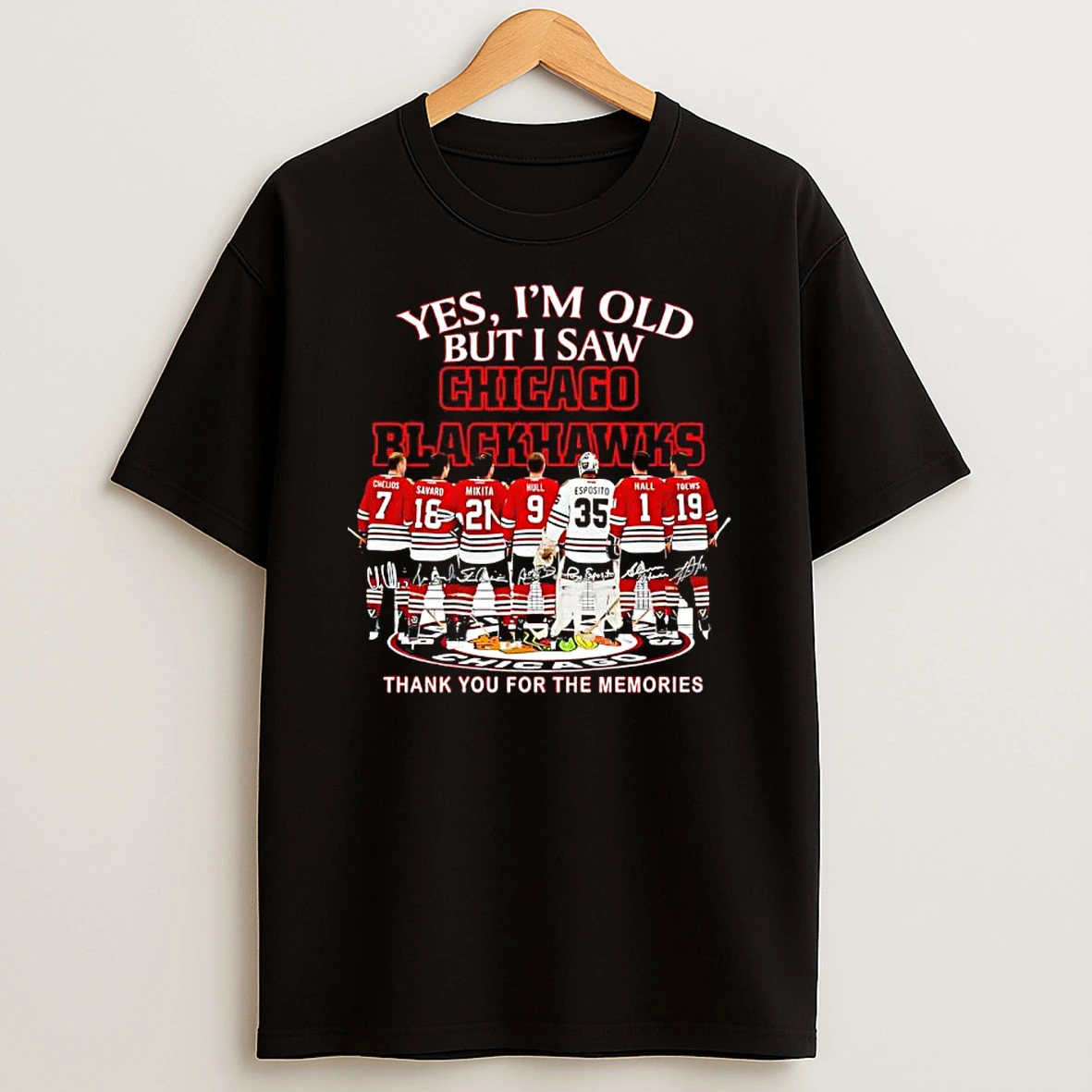 Yes Im Old But I Saw Chicago Blackhawks Stan Mikita Signatures Thank You For The Memories T Shirt