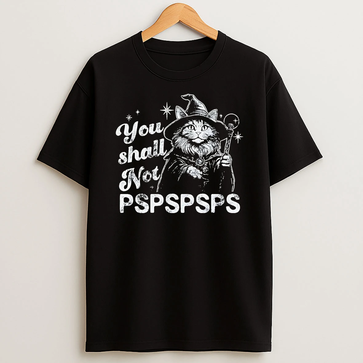 You Shall Not Pspspsps Cat Wizard T Shirt