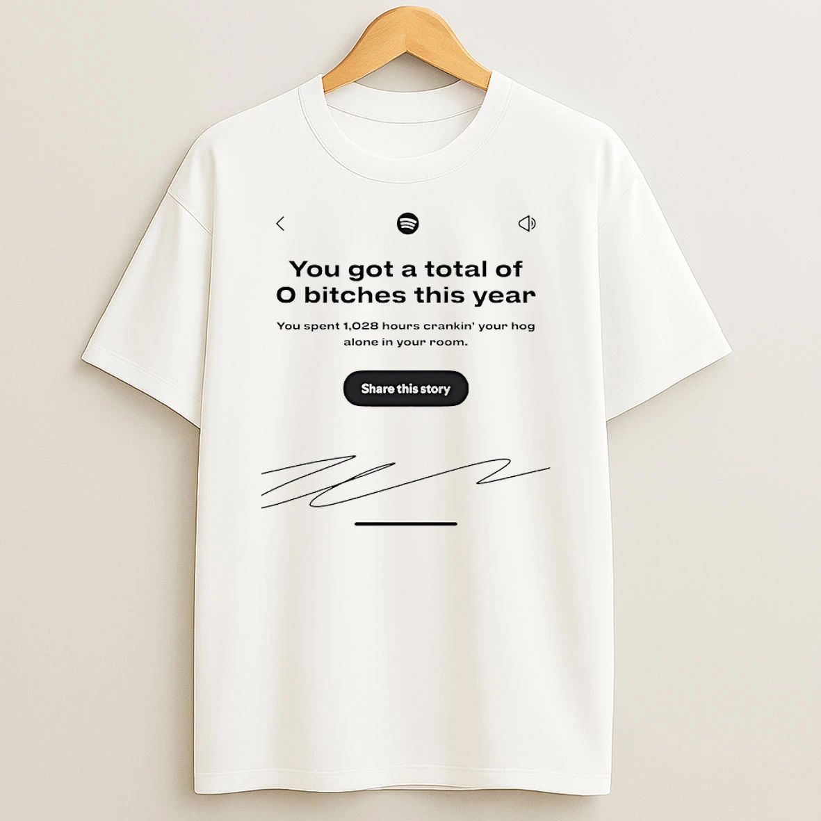 You Got A Total Of 0 Bitches This Year Signature Circle T Shirt