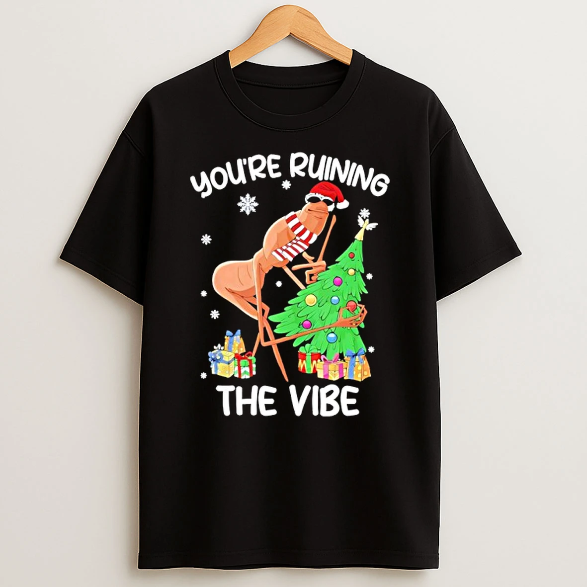 Youre Ruining The Vibe Christmas Marcus The Worm Xmas T Shirt