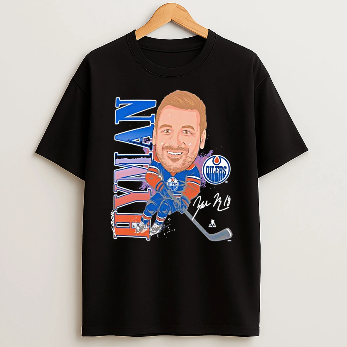 Zach Hyman Edmonton Oilers Player Action Signature T Shirt