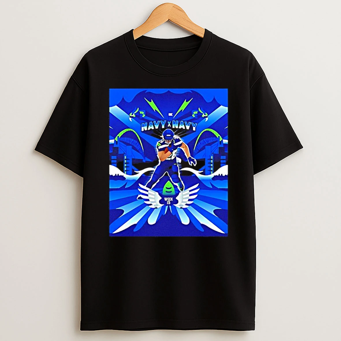 Zachariah Charbonnet Seahawks Navy X Navy T Shirt