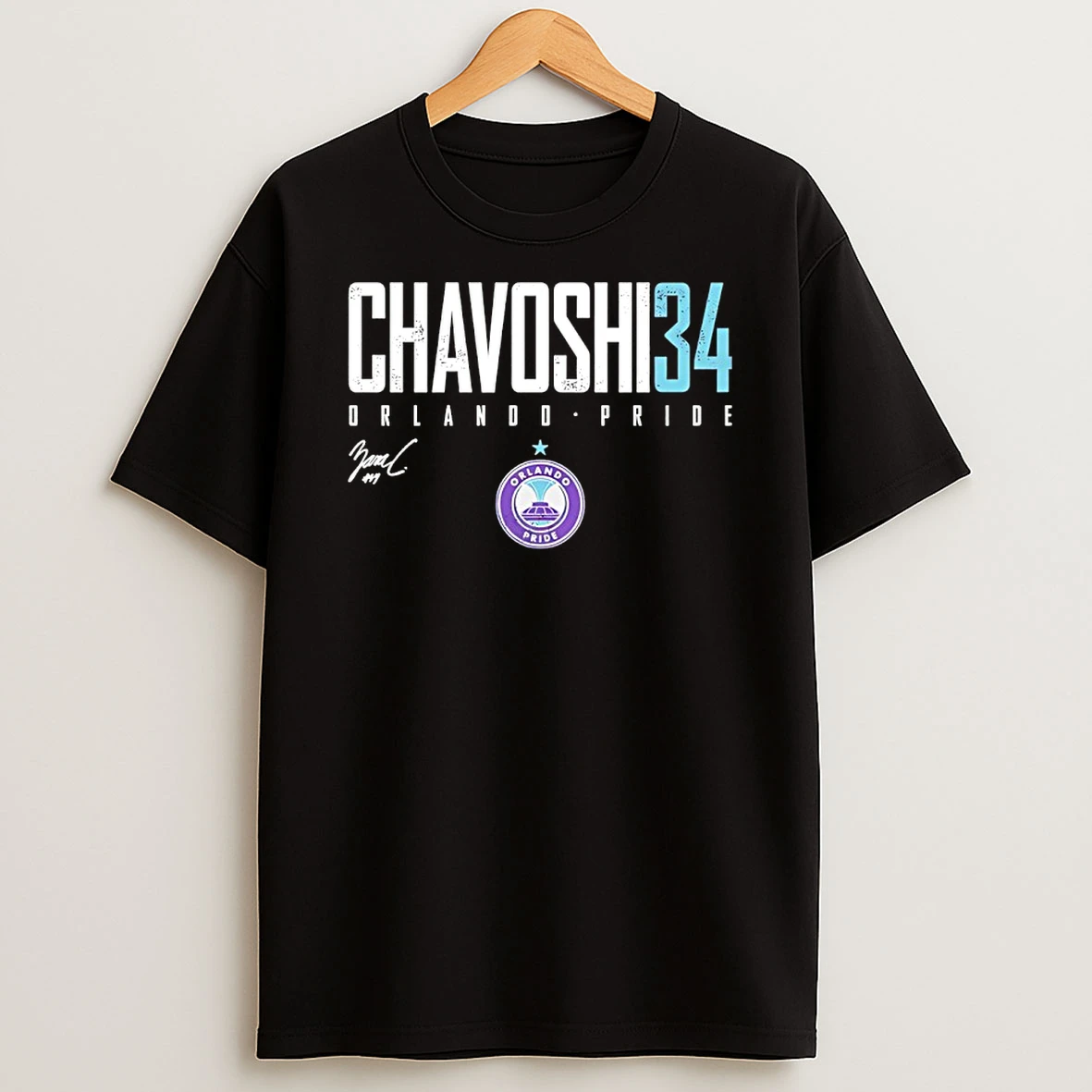 Zara Chavoshi 34 Orlando Pride Womens Soccer Player Signature T Shirt