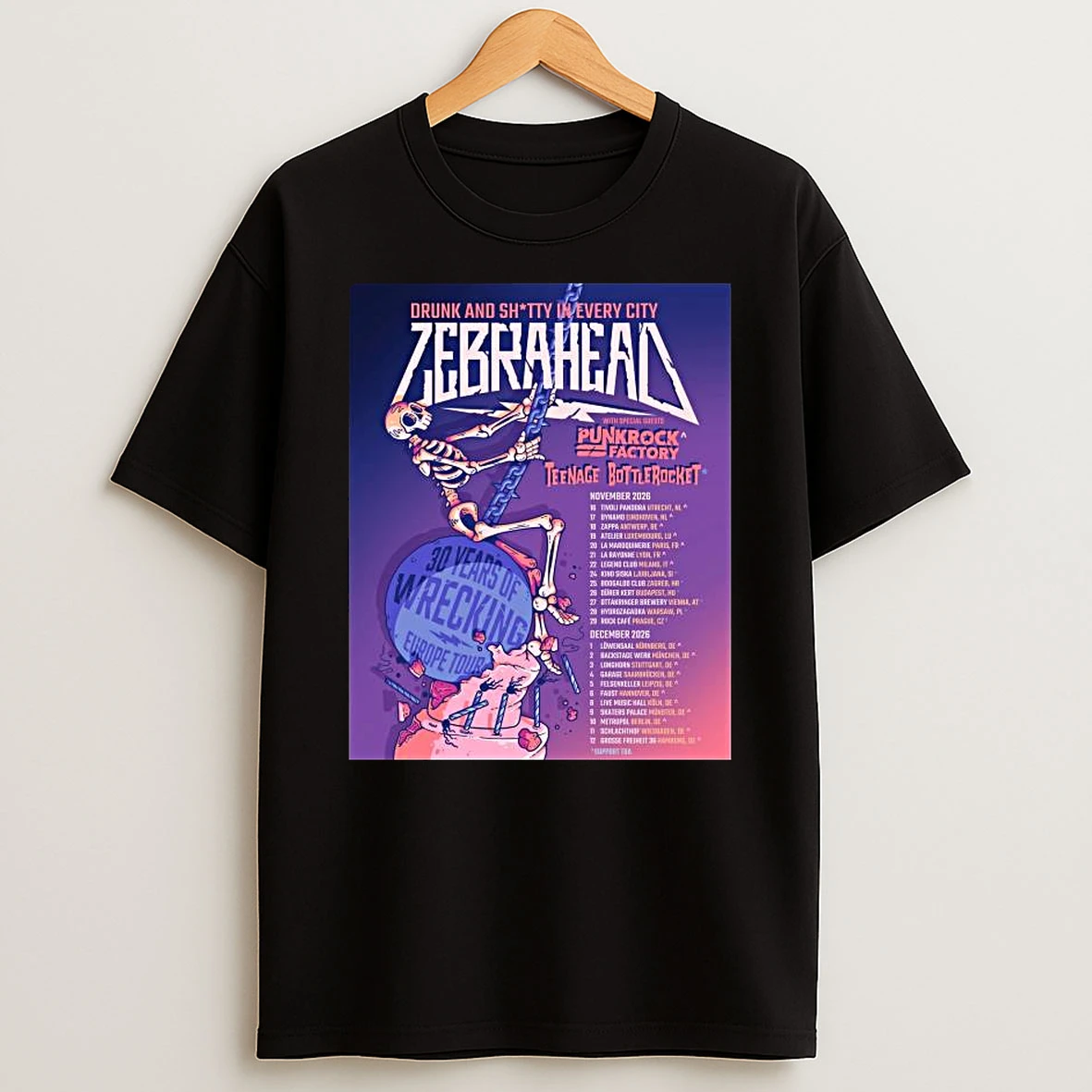 Zebrahead 30 Years Of Wrecking Europe Tour 2026 T Shirt
