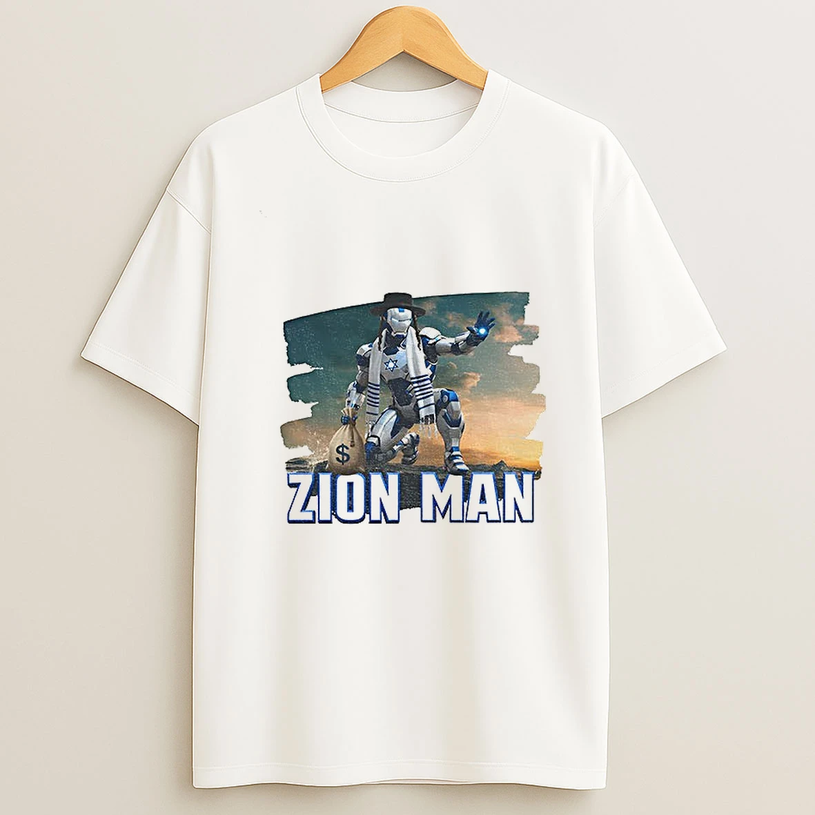 Zion Man Iron Man Jewish Parody T Shirt
